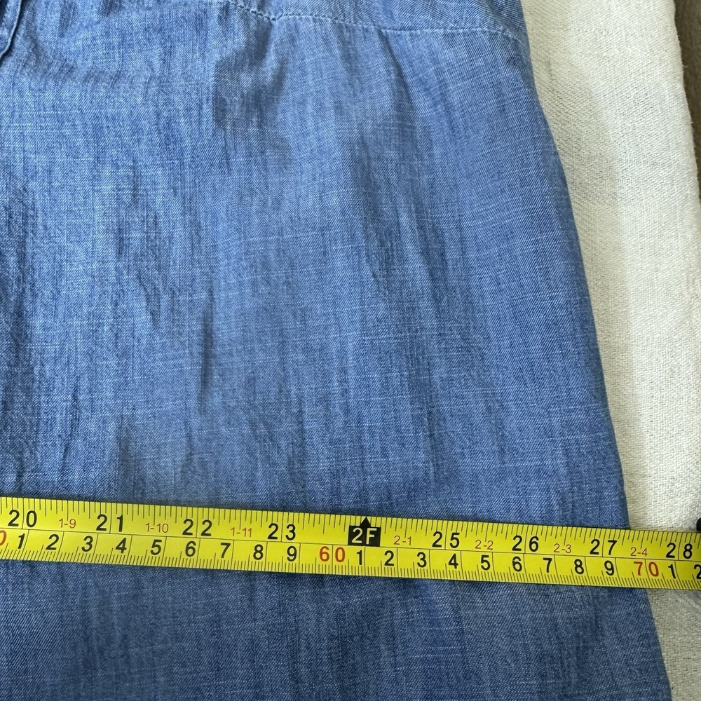 Sonoma Chambray Shirt Dress Womens Size 2X Blue 100% Cotton Pockets Lagenlook - Picture 10 of 10